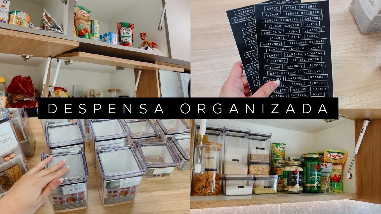 ORGANIZANDO A DESPENSA COM POTES HERMÉTICOS E ADESIVOS