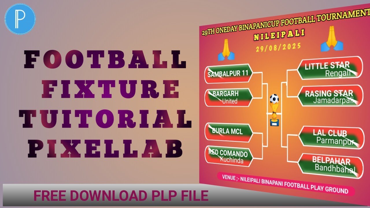 How To Make Football fixtures in pixelLab App // PixlLab App se Football fixtures kaise banate he
