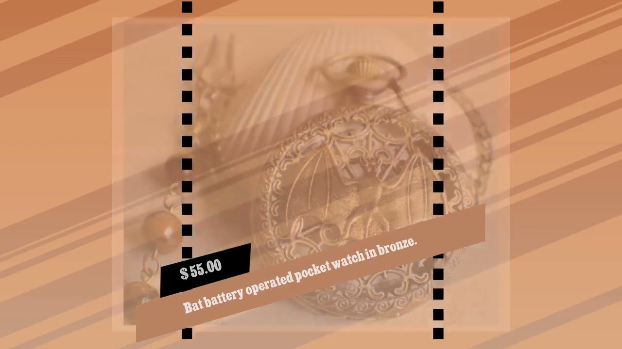 Bat battery operated pocket watch in bronze.