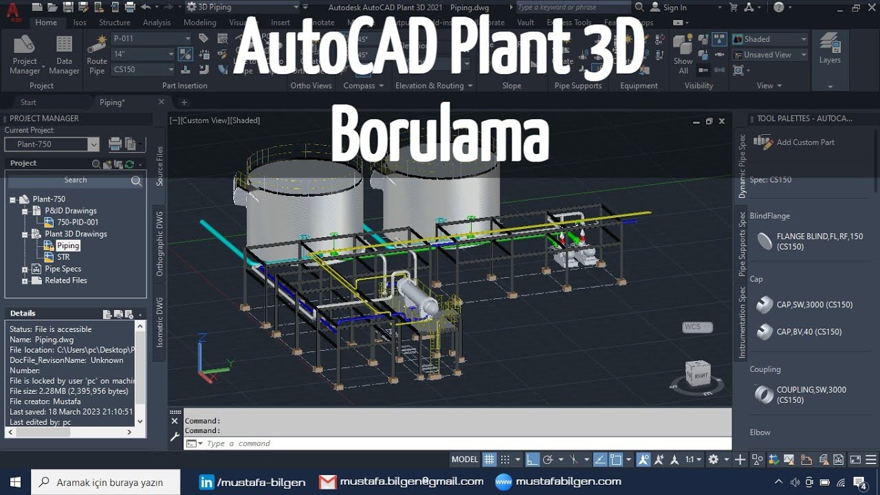 AutoCAD Plant 3D - #12 | Borulama (Piping)