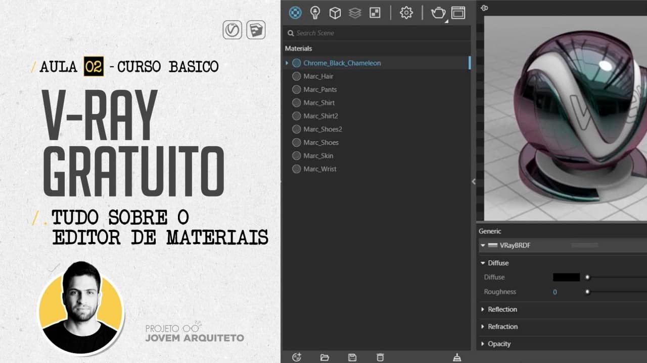 [CURSO GRATUITO DE V-RAY] AULA 02 - TUDO SOBRE O EDITOR DE MATERIAIS