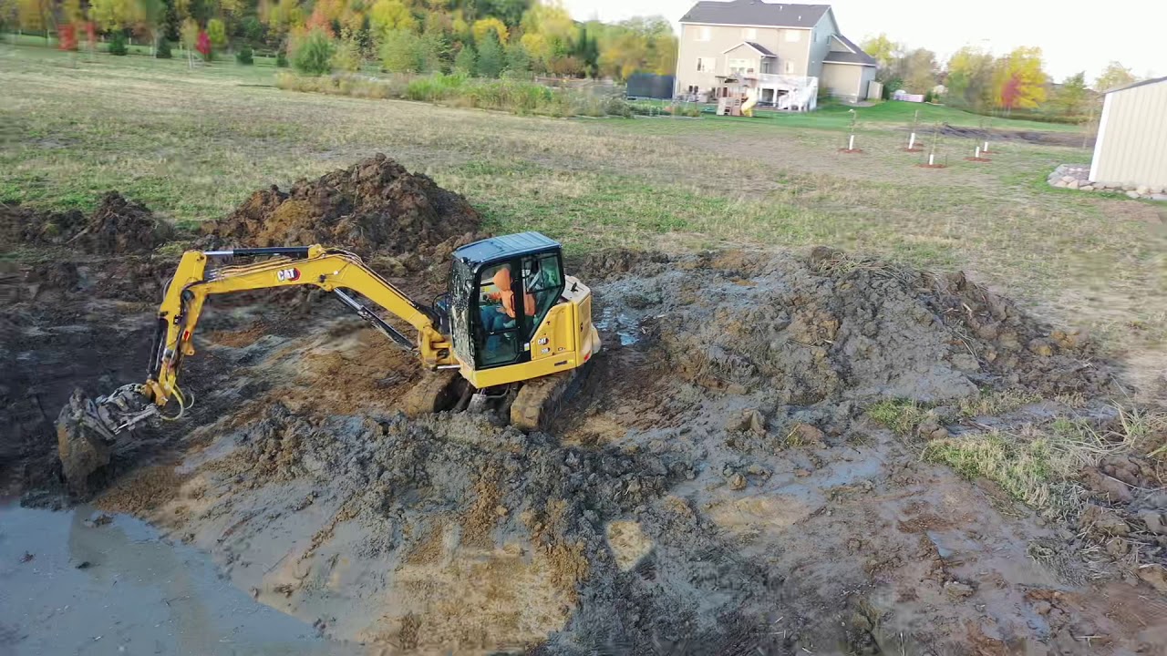 Pond Excavation with a new Next Gen Cat 306 and an Engcon Tilt Rotator!