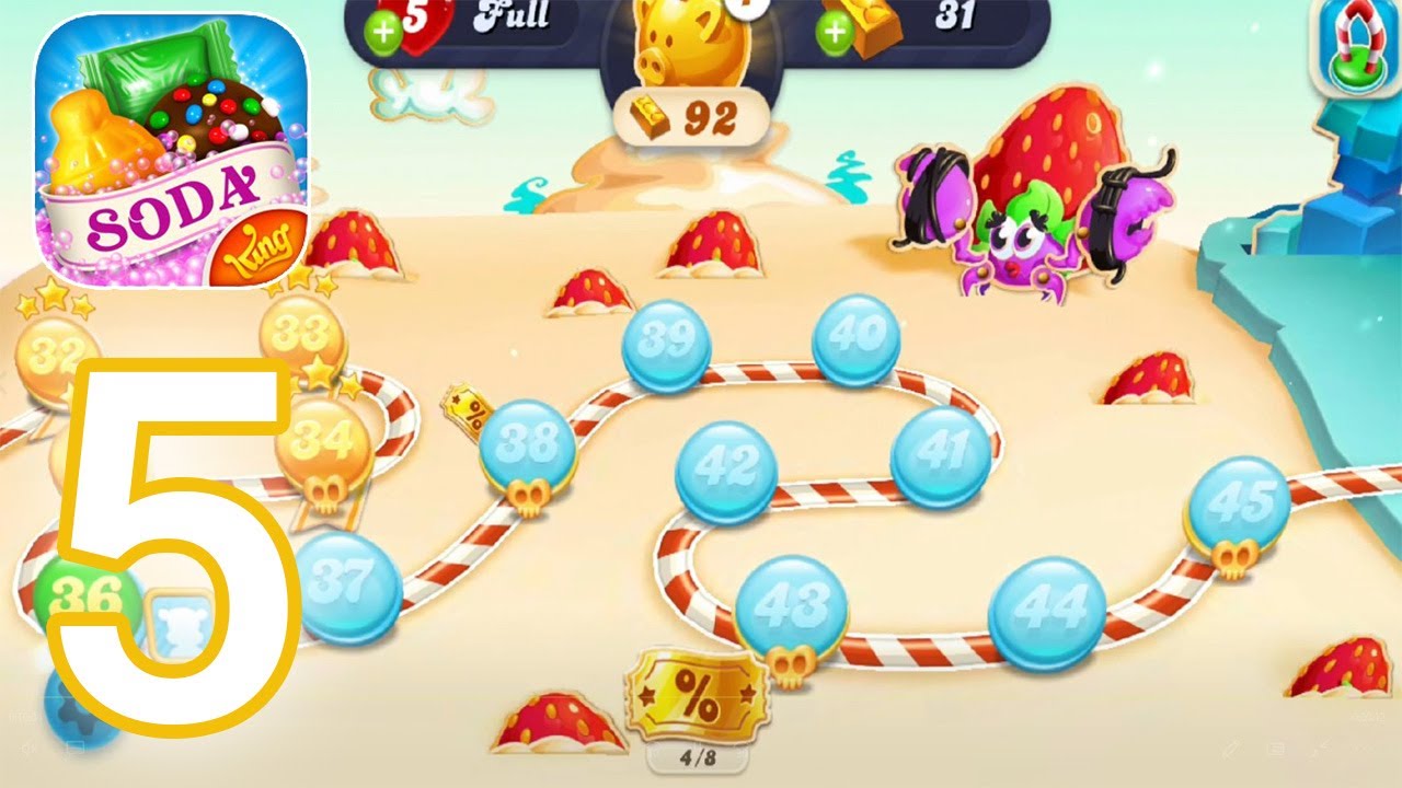 Candy Crush Soda Saga - Gameplay Walkthrough Part 5 - Level 31 - 35 Completed (iOS, Android)