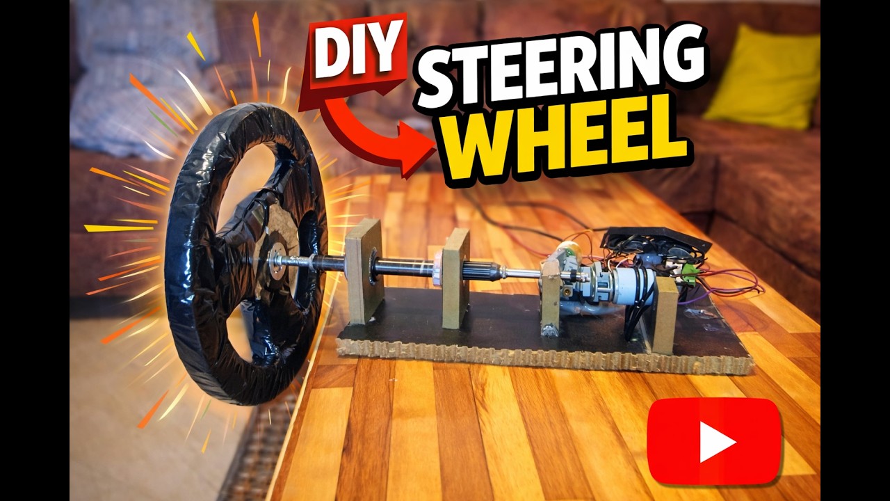 I Built a DIY Force Feedback Gaming Steering Wheel from Cardboard