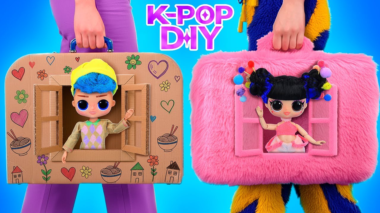 K-Pop-Koffer-Puppenhaus-MakeOver! DIY-Projekte aus Pappe und flauschigen Materialien für Puppen