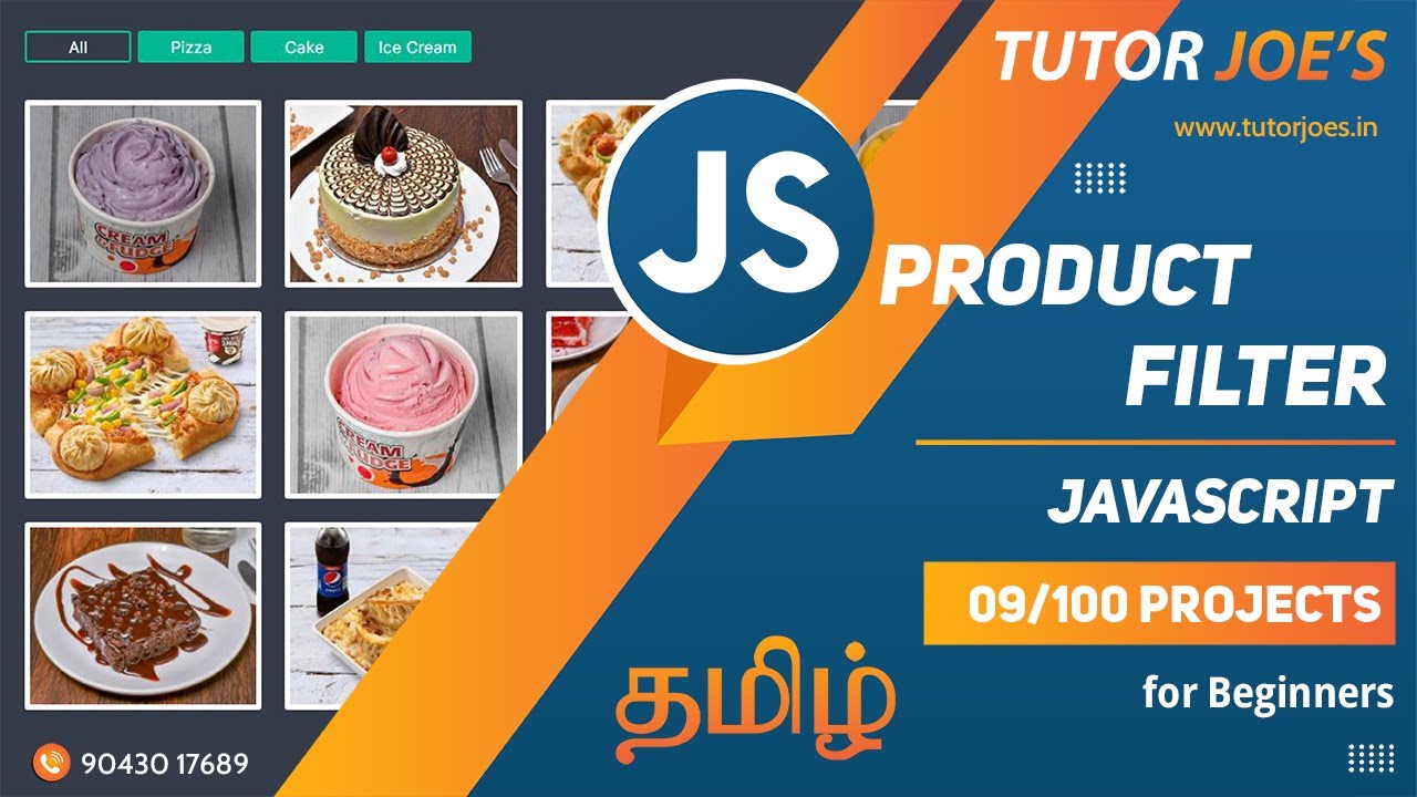 Product Filter E-commerce Pure HTML CSS and JS | Tutor Joes | Tamil | Project - 9 /100