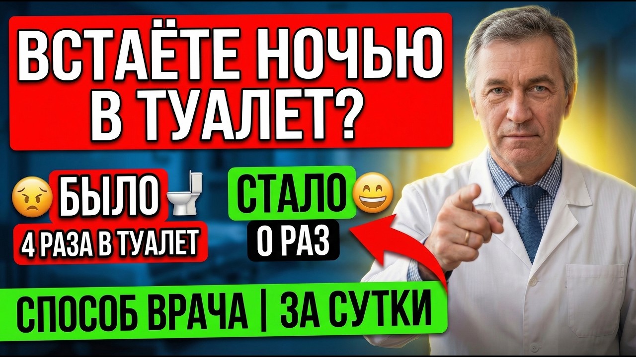 Часто встаете ночью из-за мочеиспускания? Способ за 1 день! Обязательно для 40+