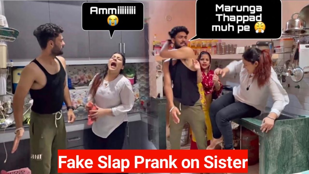 Fake Slap Prank on Sister 😂😂|| Home Funny || @Tabish Diaries