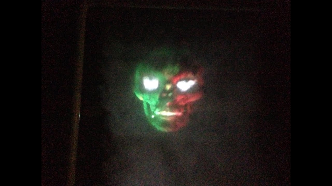 Fog screen projection hologram floating skull