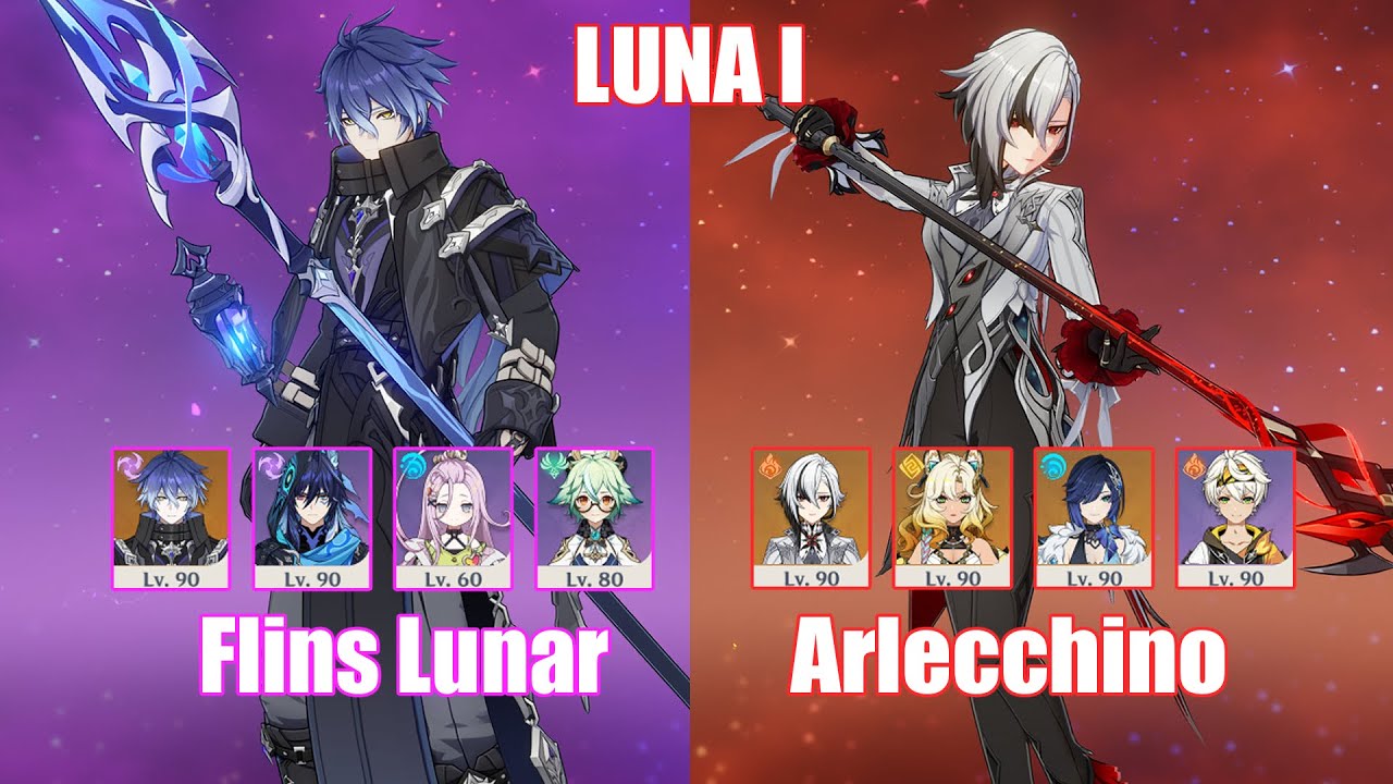 C0 Flins Lunar & C0 Arlecchino Vaporize | Luna I | Genshin Impact