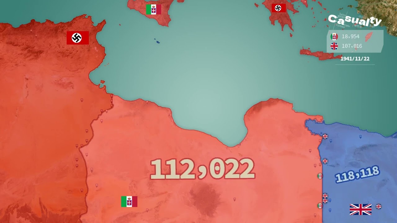 1940-1943 The North African Campaign Animated Map: WWII's Desert War