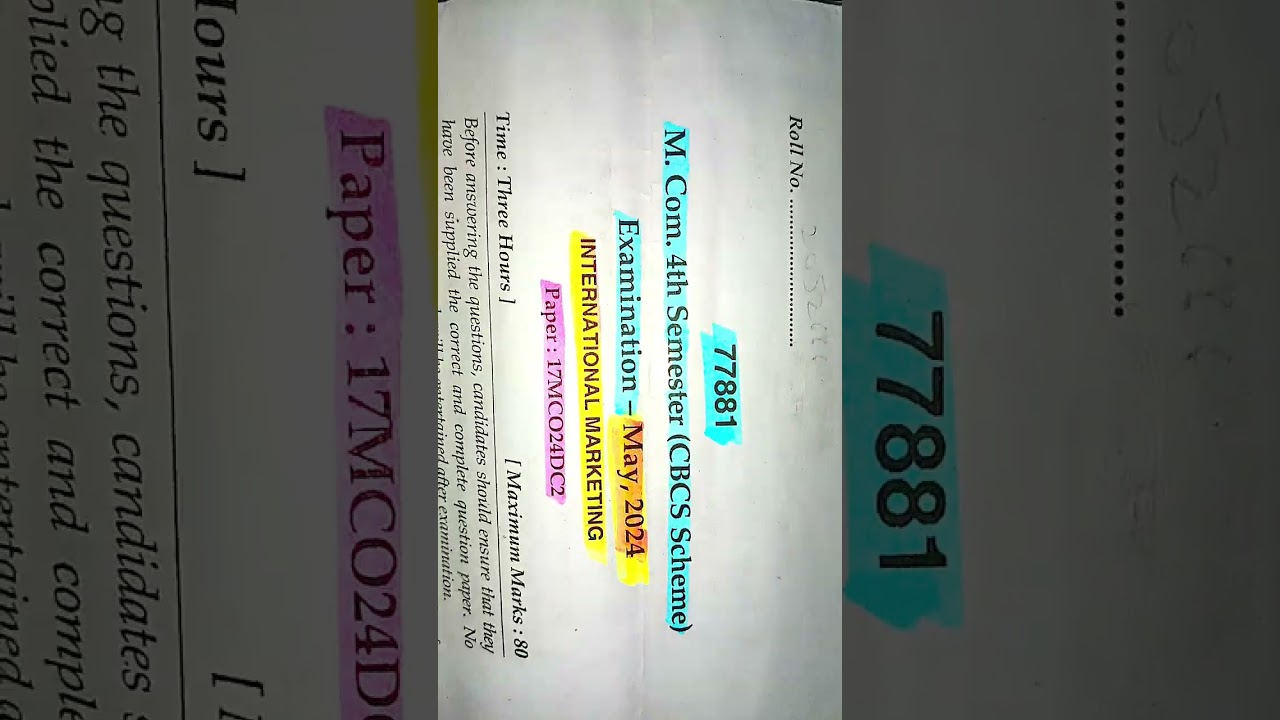 M.com 4th semester exam #2024 all subjects # MDU University