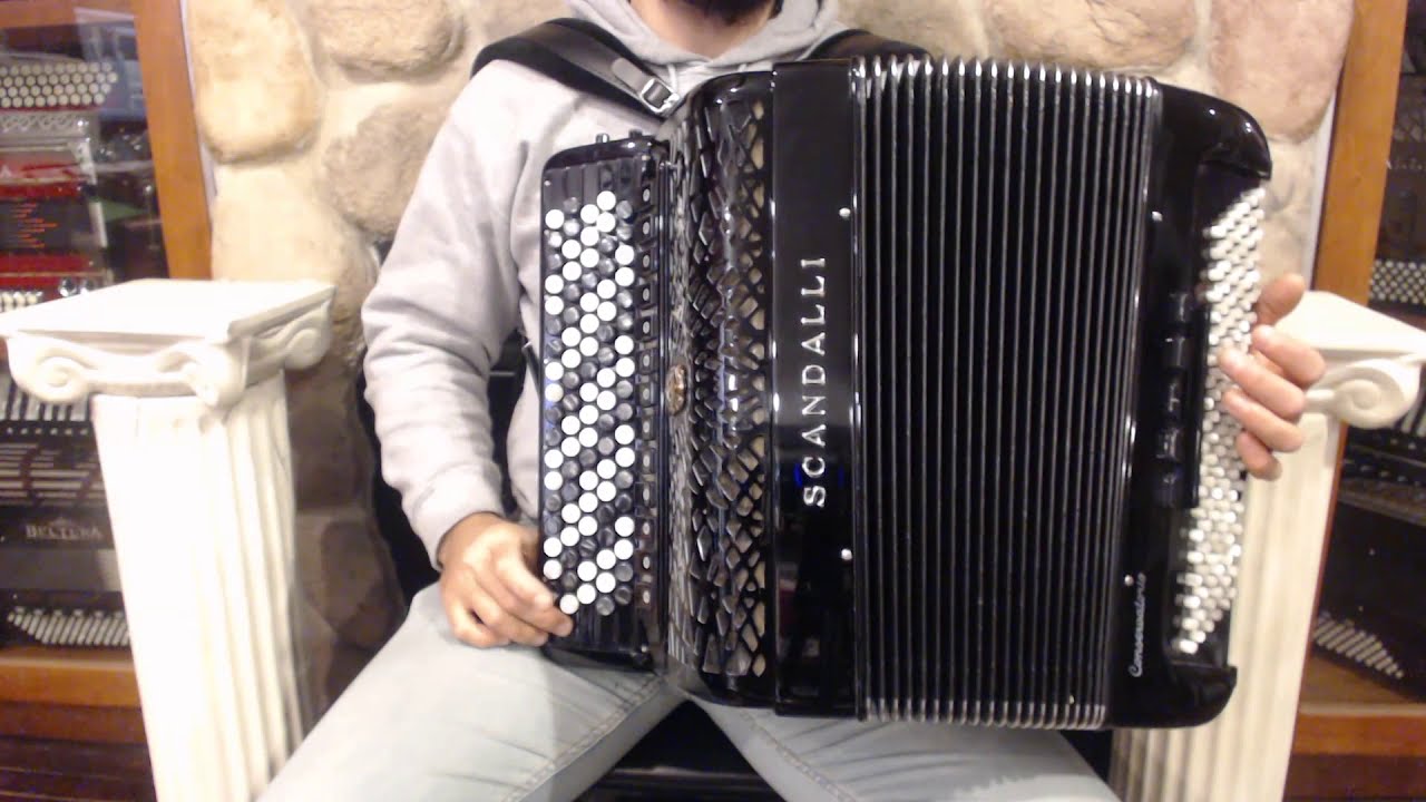 SCANBJC442BK - Black Scandalli BJC 442 Compact Chromatic Button Accordion LMMH 92 120 $14999