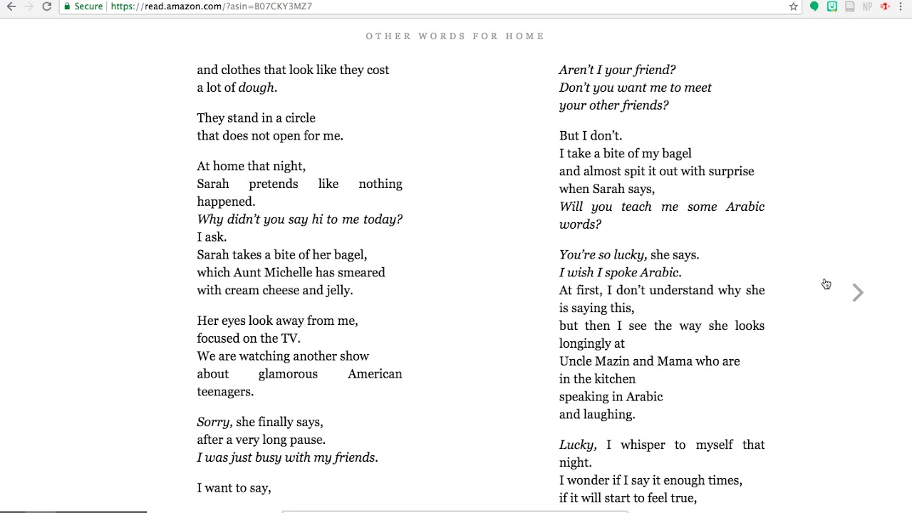 Partnership Summer Reading Series – Other Words for Home, Part 3-B (Week of 7/13/2020)