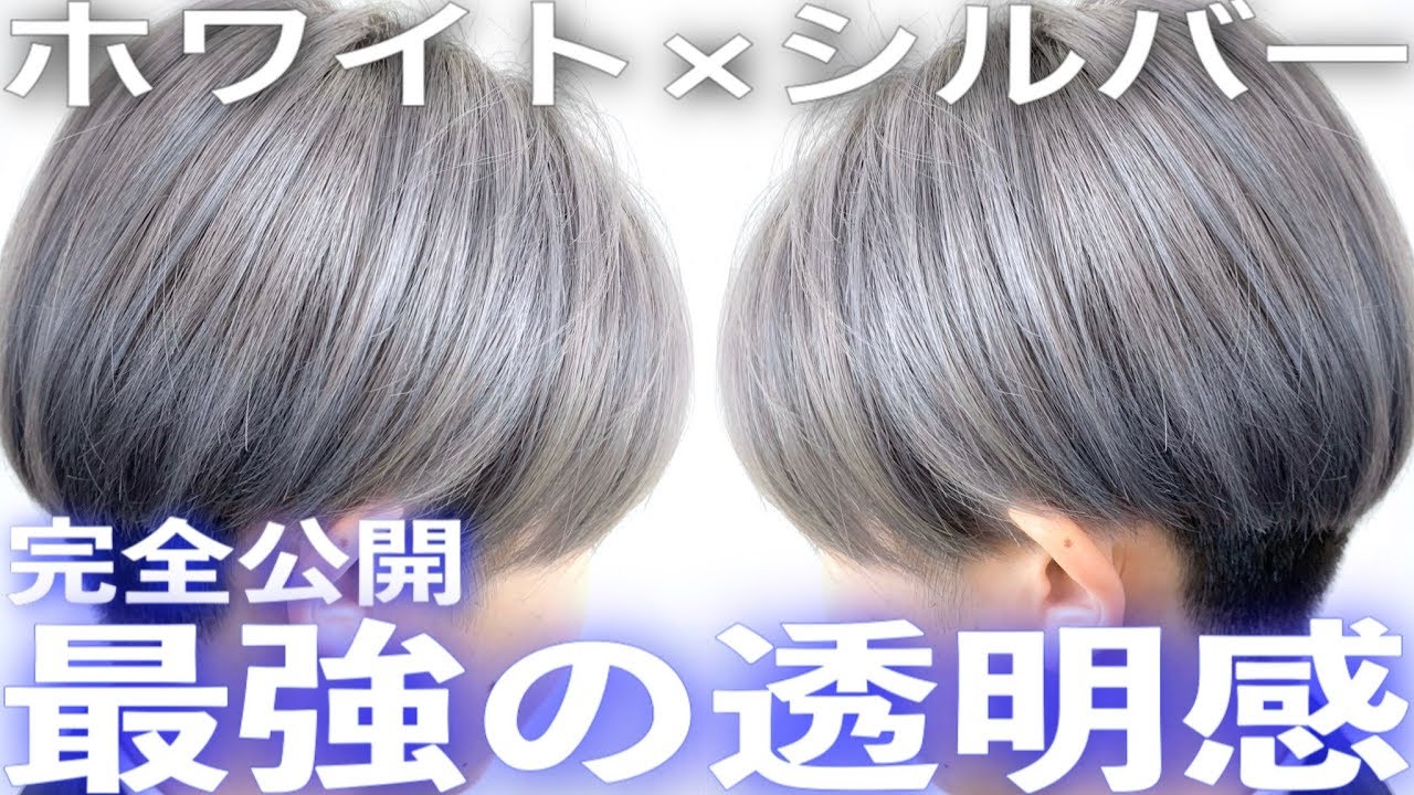 【ホワイト系シルバーカラー】黒髪からブリーチ１回で作る！染め方完全公開！ ヘアカラー/アッシュ/グレー【美容室メロウ】