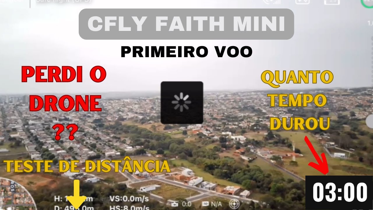 Drone Cfly Faith Mini | Primeiro voo | Teste de distância | Perdi o sinal, será que ele voltou?