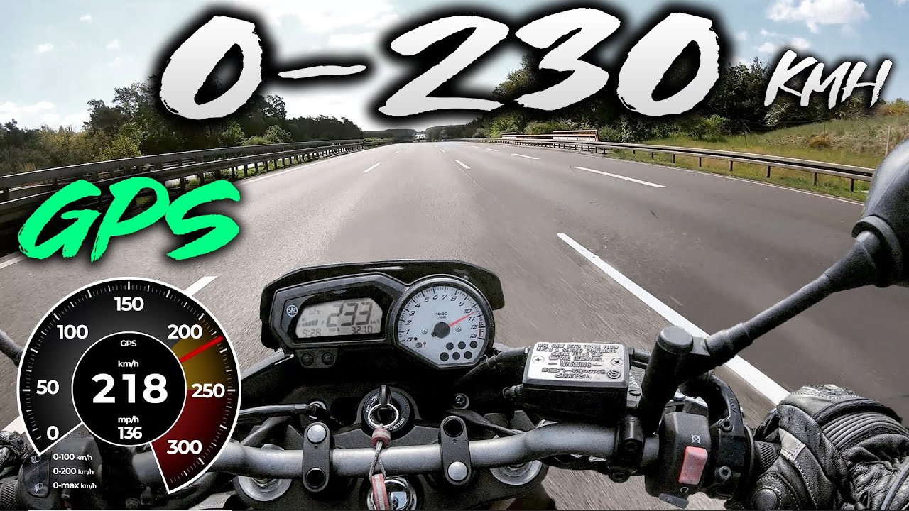 Yamaha FZ8  0-230 Km/h GPS - TOP SPEED - ACCELERATION - TIMING