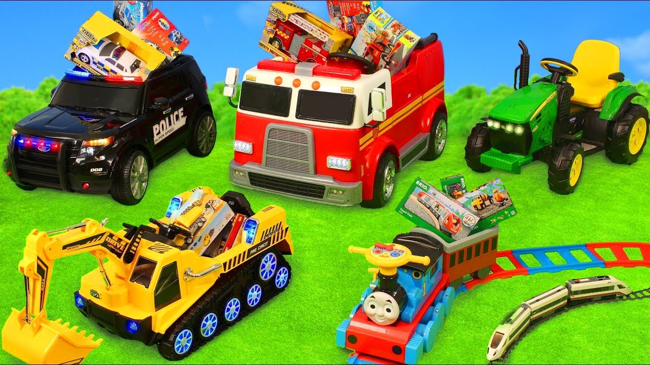 Uma cole&ccedil;&atilde;o de ve&iacute;culos de brinquedo para crian&ccedil;as
