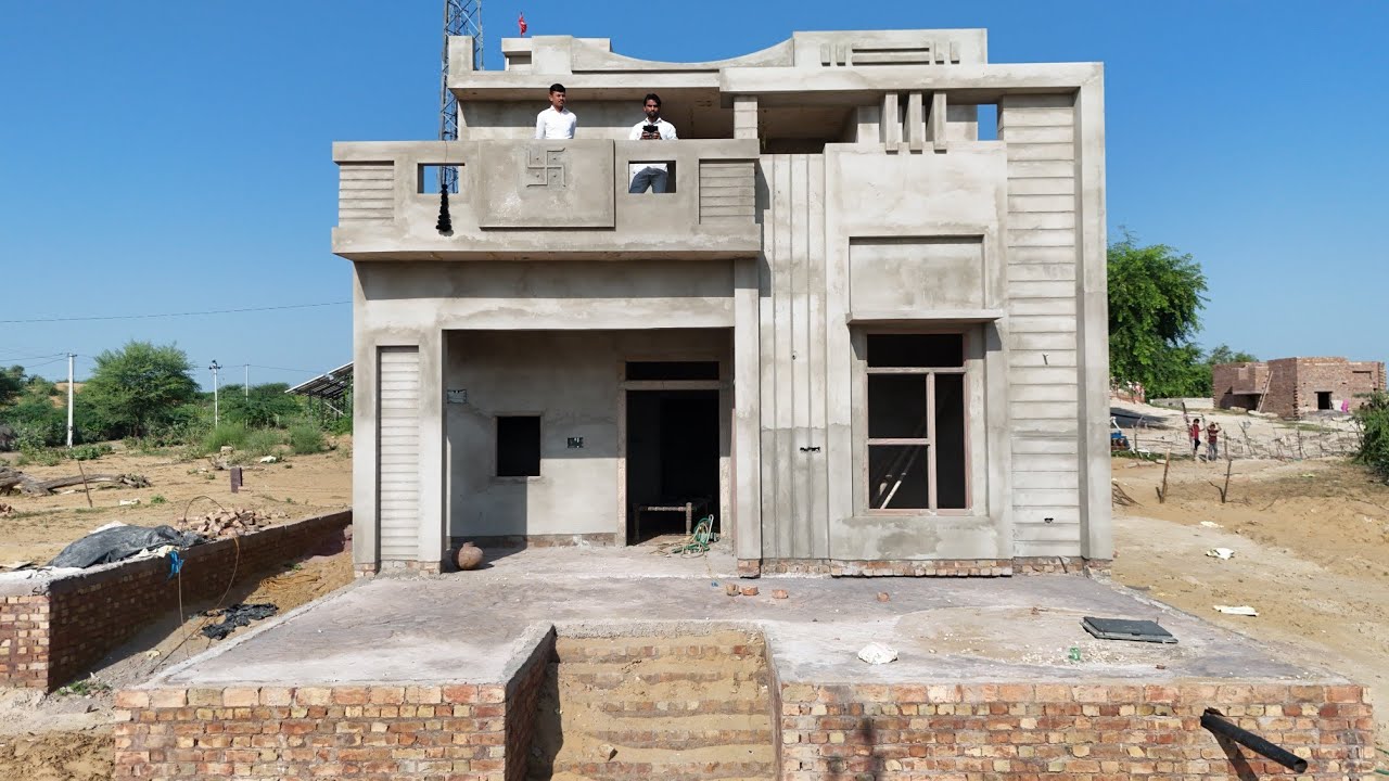 राजस्थानी डिज़ाइन वाला दो मंजिला मकान 25 lakh Rajasthan Style village Home 25 lac |