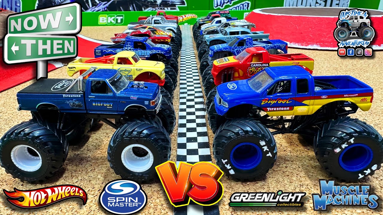 Toy Diecast Monster Truck Racing Tournament | New School 🆚 Old School - Which trucks will be faster?