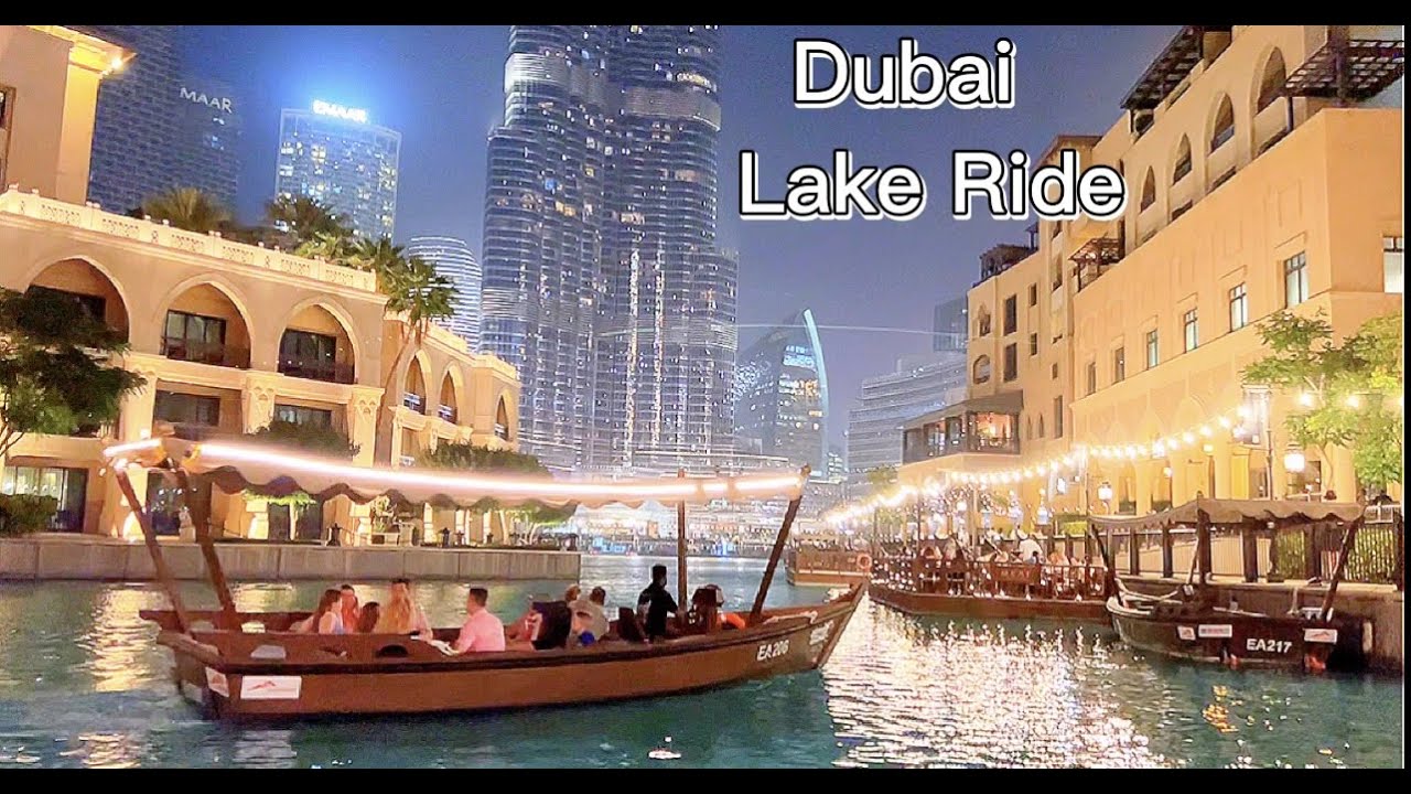 Dubai Fountain Full Lake Ride _Burj Khalifa Lake Ride By Abra Boat _Full Show Of Dancing Water