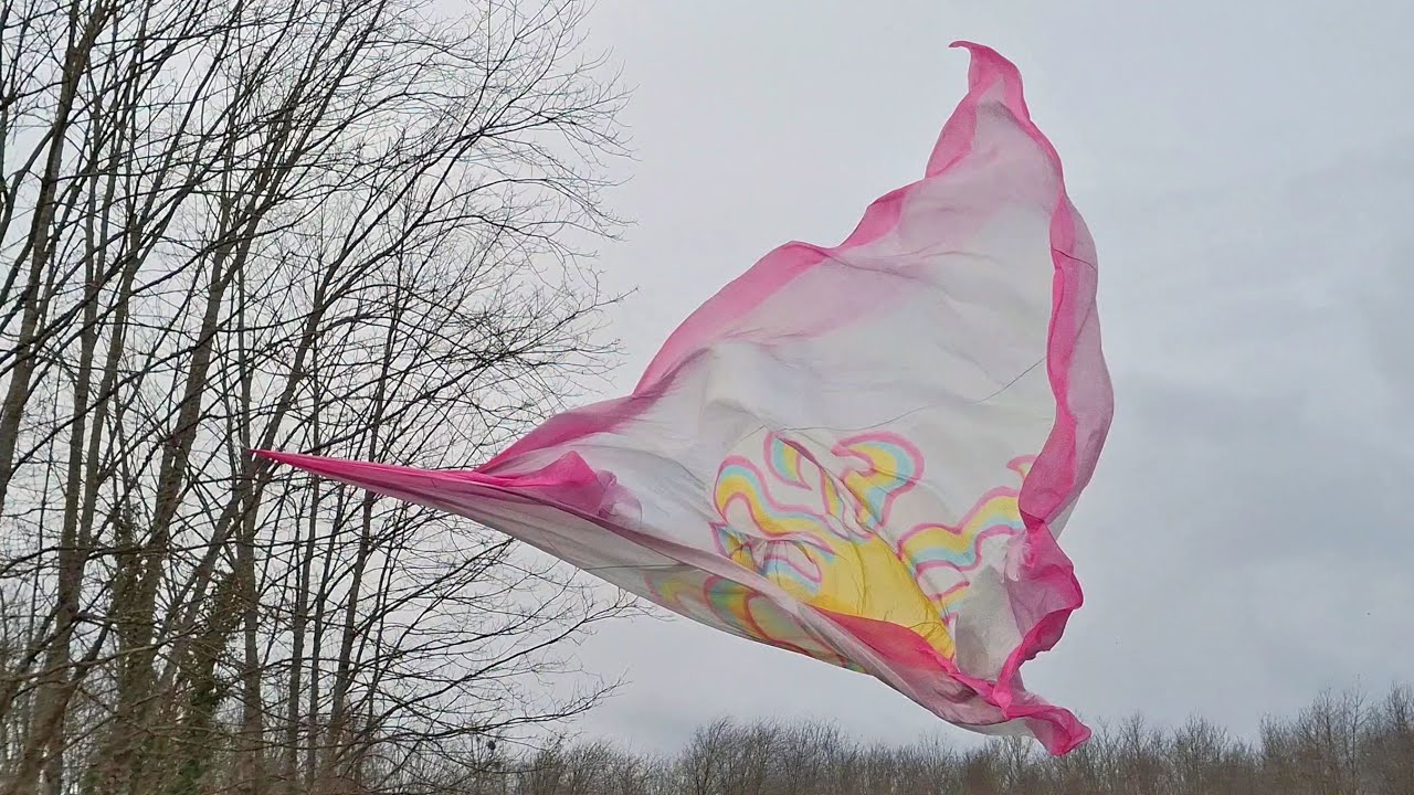 Silk twists, billows and flows naturally in strong winds