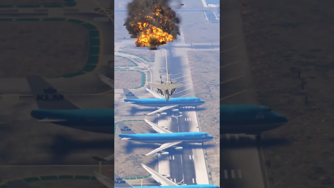 Fighter Jet P-996 Lazer Destroys Airport Full of Boeing 747s | GTA 5 