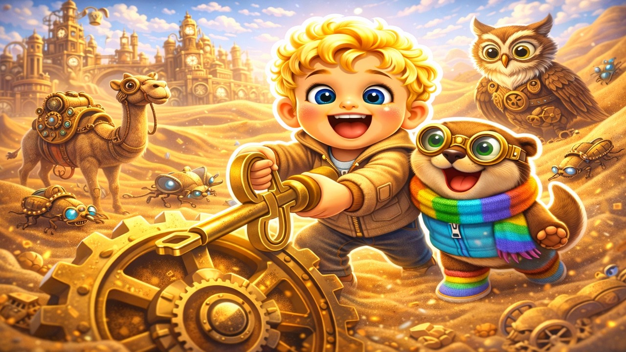 The Clockwork Desert Rescue – Telo & Milo Save the Mechanical City⚙️🏜️