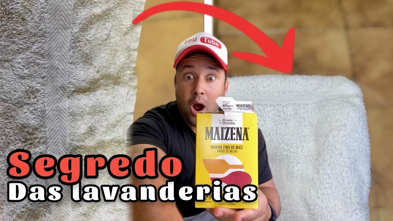 Só LAVO minha ROUPA COM MAIZENA! SEGREDO das LAVANDERIAS para CLAREAR ROUPA  BRANCA amarelada 