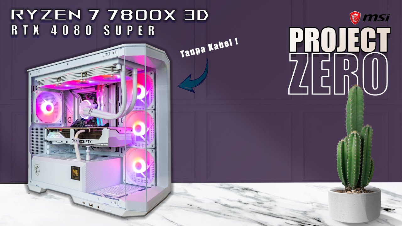 RAKIT PC MSI PROJECT ZERO AMD RYZEN 7 7800X3D & VGA MSI RTX 4080 SUPER GAMING X SLIM WHITE 40JUTAAN