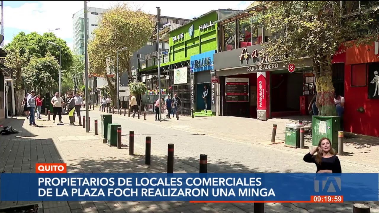Dueños de locales comerciales en la Plaza Foch organizaron una minga