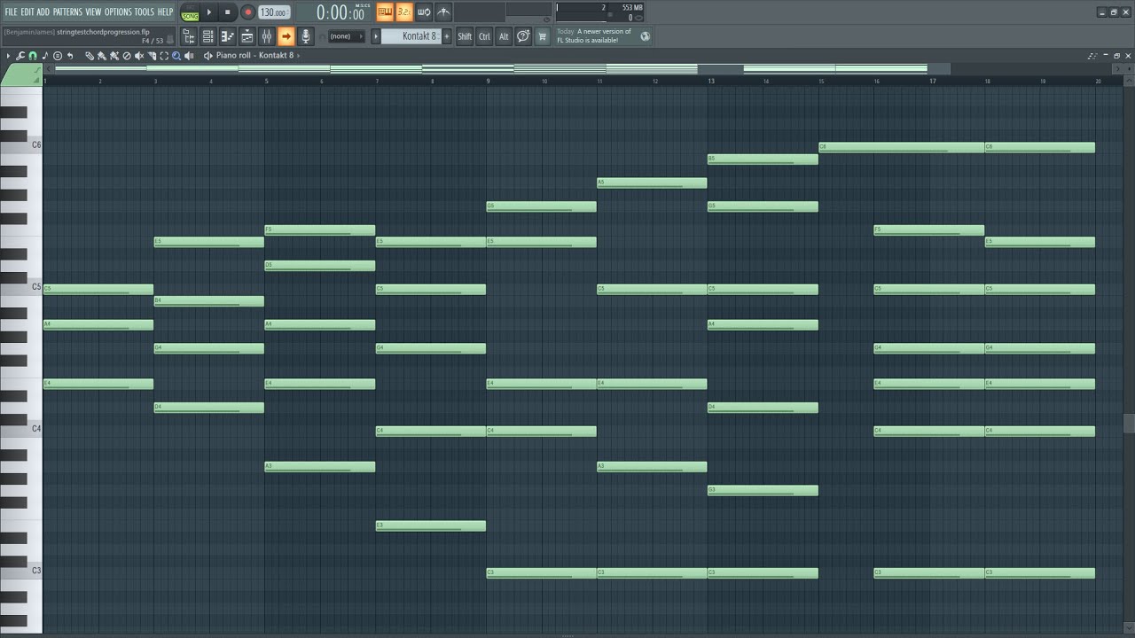Made a beautiful chord progression while testing a new strings plugin