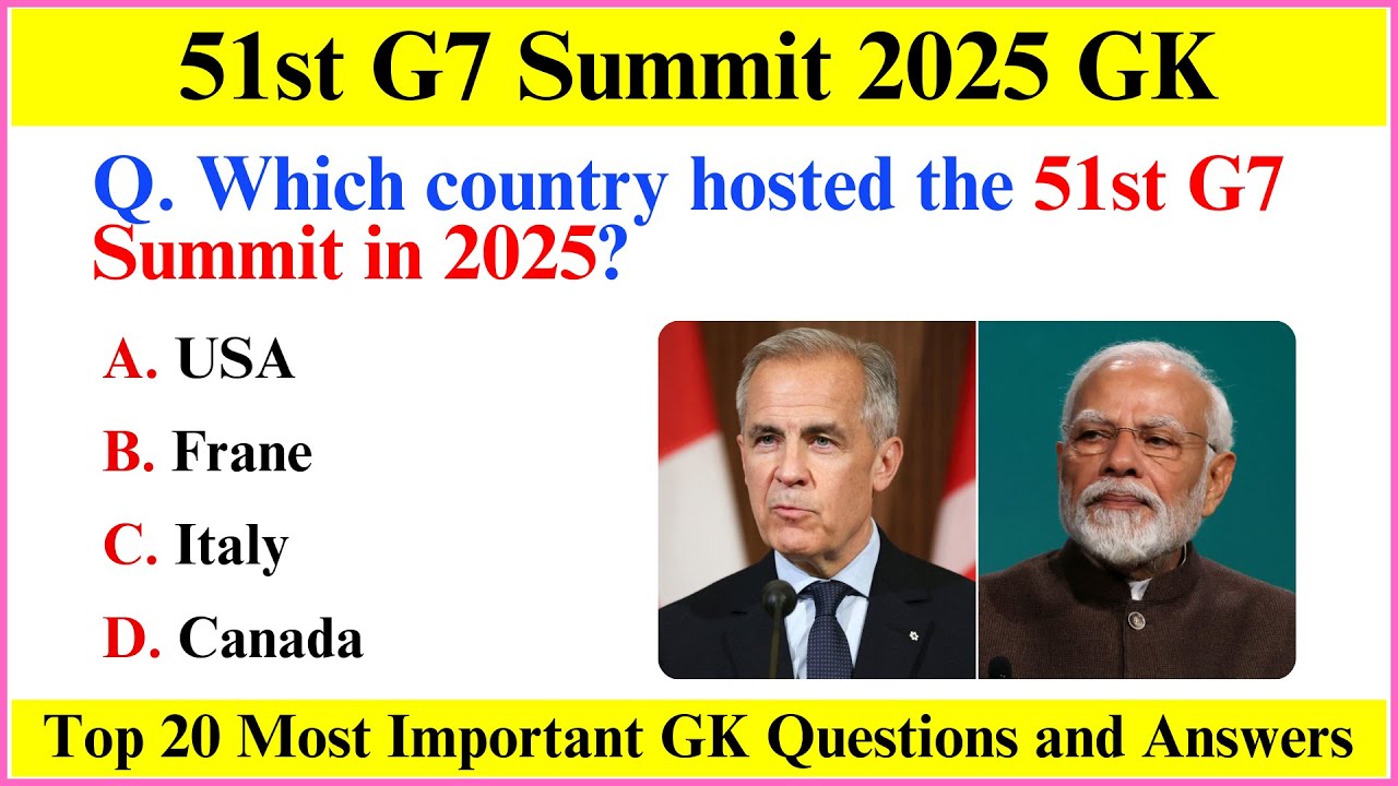 G7 Summit 2025 Current Affairs | Summits & Conferences 2025 | G7 Summit 2025 | Mcq Mastery