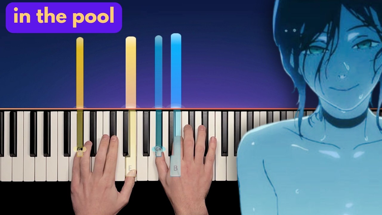 Chainsaw Man: Reze Arc OST - in the pool - Easy Piano Tutorial