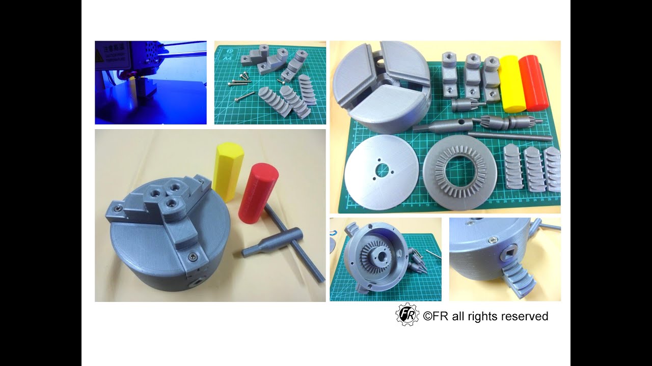 3D Printed(3D列印) 迷你車床三爪夾頭(Mini 3-Jaws Lathe Chuck) | SolidWorks | Anycubic Mega M