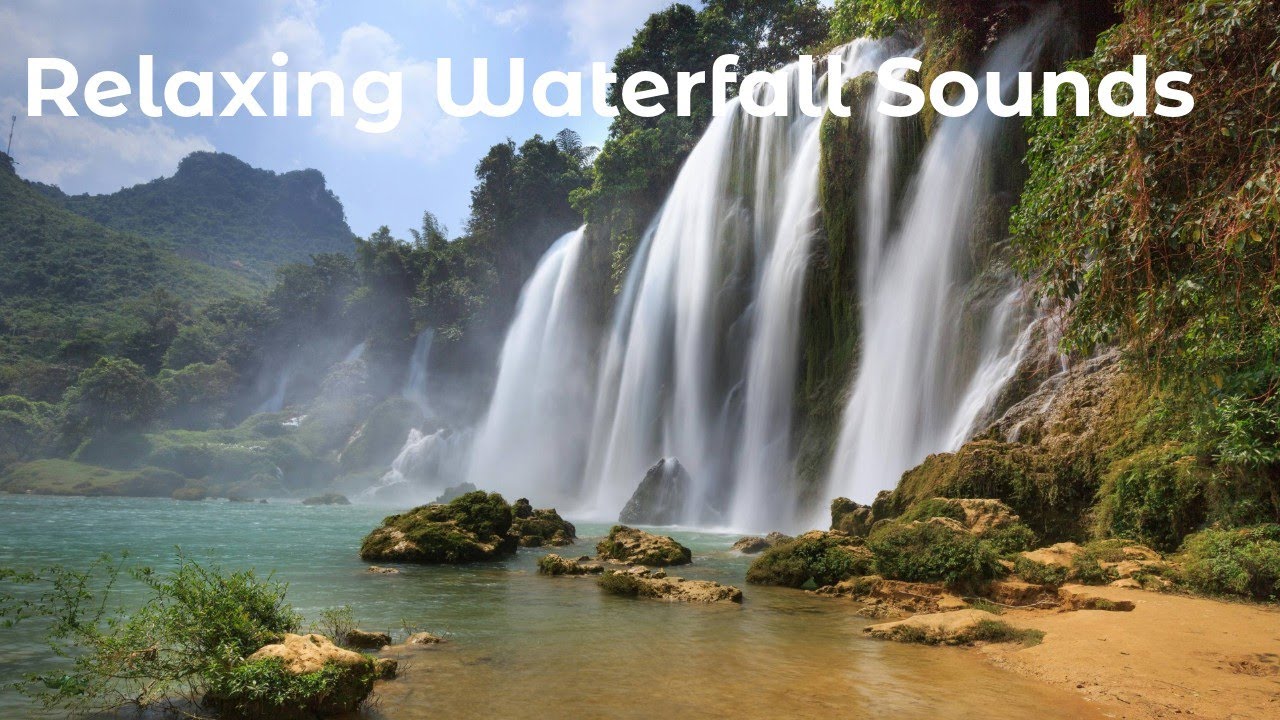 Relaxing Tropical Waterfall Sounds 4K: Deep Sleep & Study Sounds (No Music)