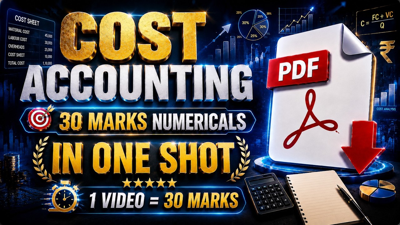 Cost Accounting Important Numerical Questions | How to Pass Cost Accounting | B.Com Semester 4