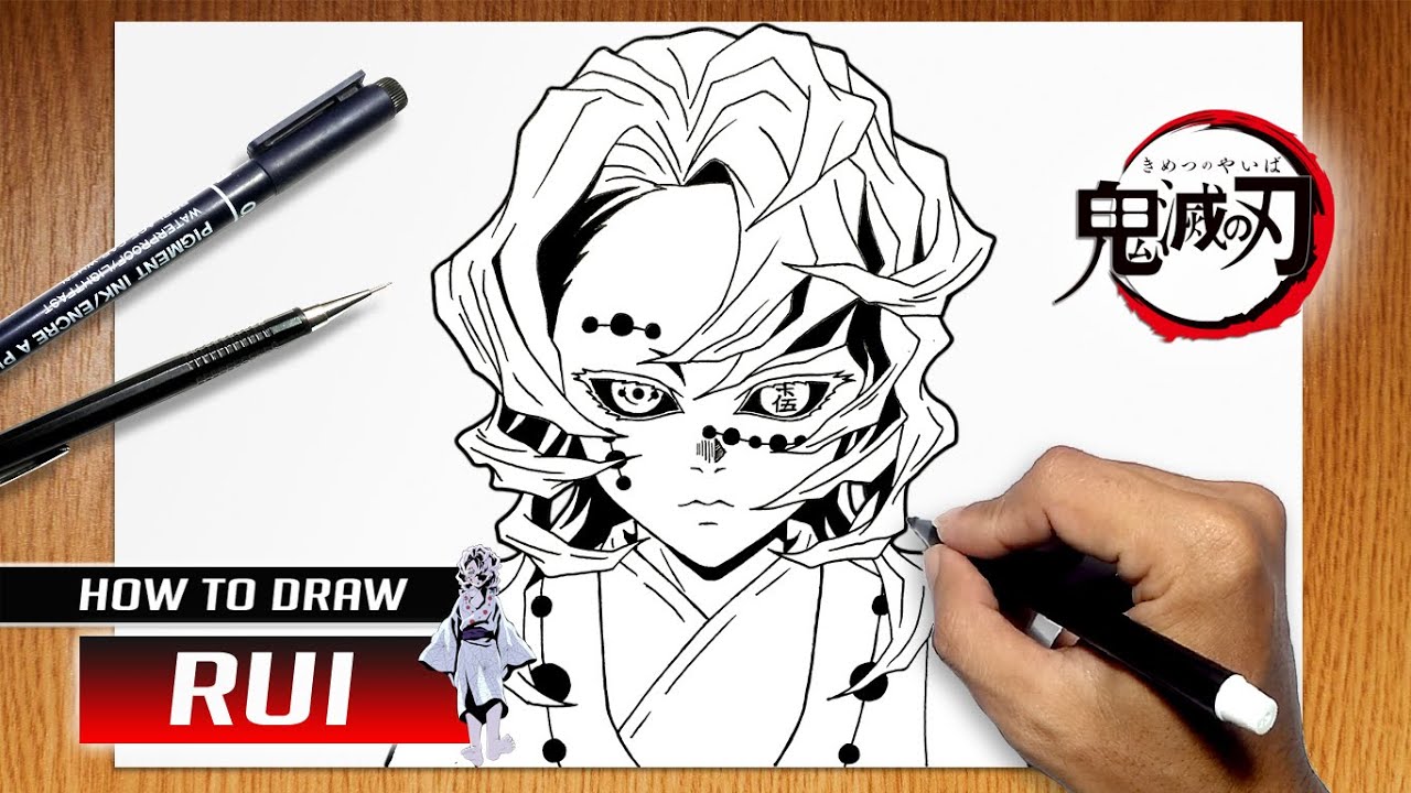 How to draw Rui from Kimetsu no Yaiba