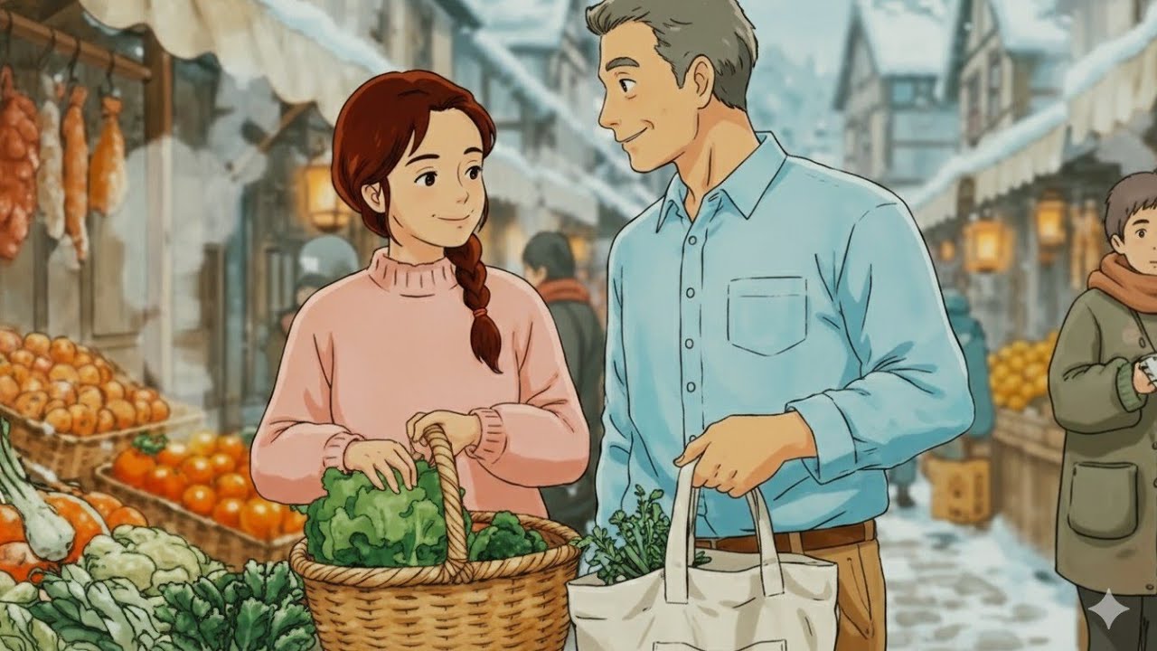 Heartwarming Love Story🍳🛒 | Cooking, Shopping & Caring Together ❤️ #ghiblistyle 