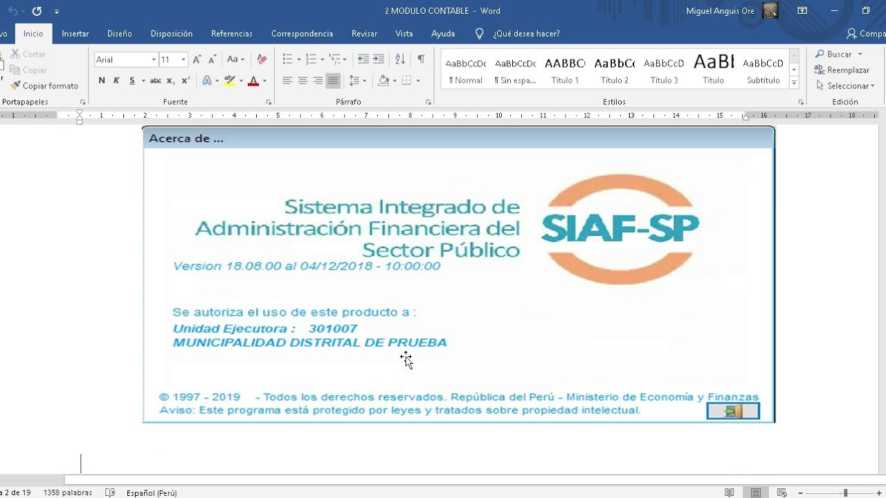 EL MODULO CONTABLE DEL SIAF como aplicar contabilidad gubernamental con el SIAF