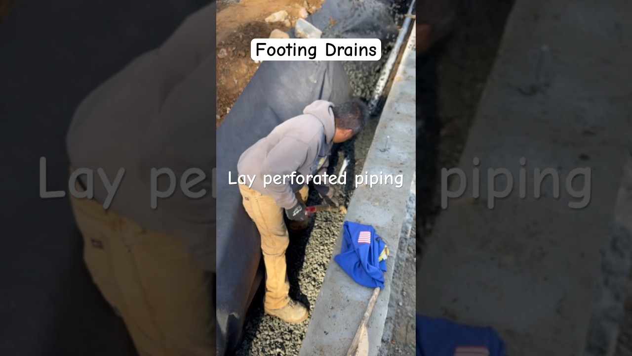 Footing Drains. #shorts #footing #seepage #construction #diy #built #foundation #help