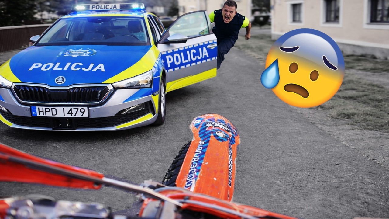 Kiedy Motocykliści Bez Prawo jazdy Spotykają Policje - Złamał Nogę