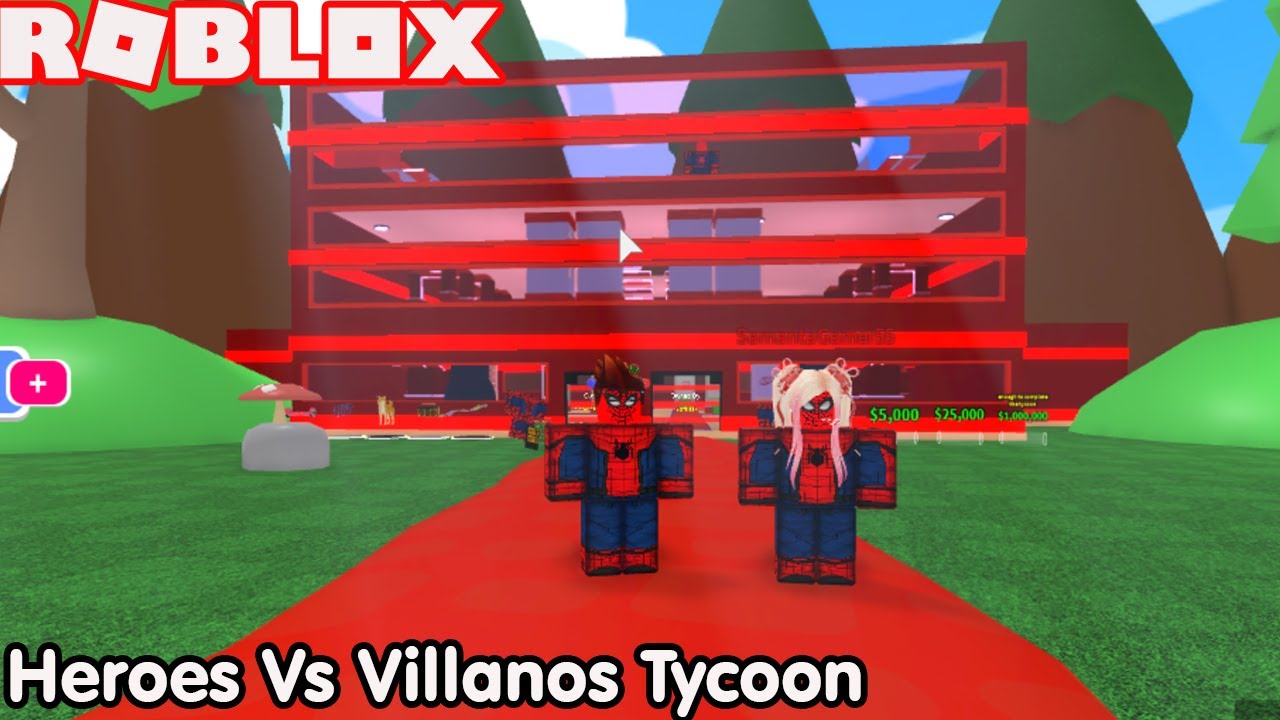 Somos la Mujer y el Hombre Araña! Roblox Heroes Vs Villanos Tycoon Gutti