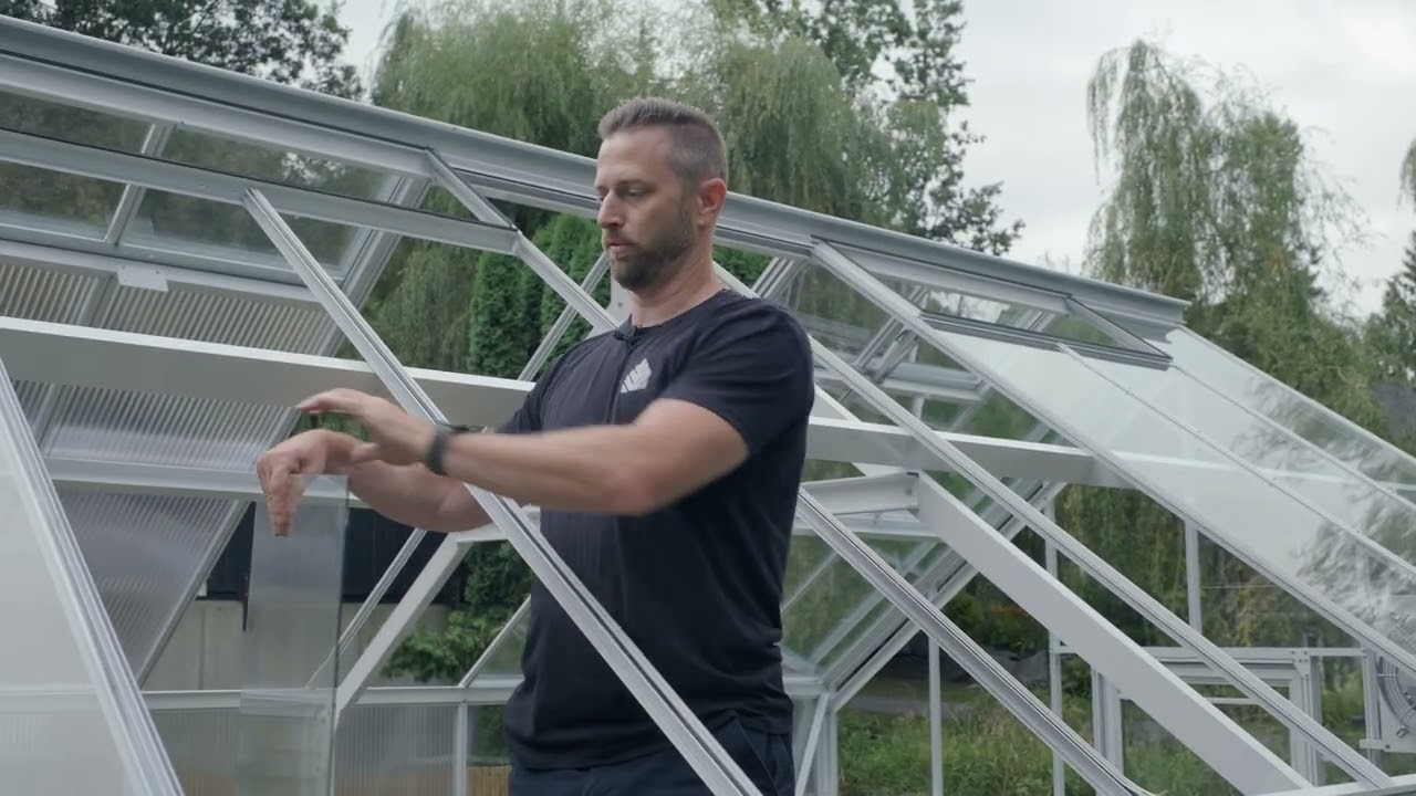 Stage 25 Installing Greenhouse Roof Glazing Caps 3mm Single Glass - BC Greenhouse