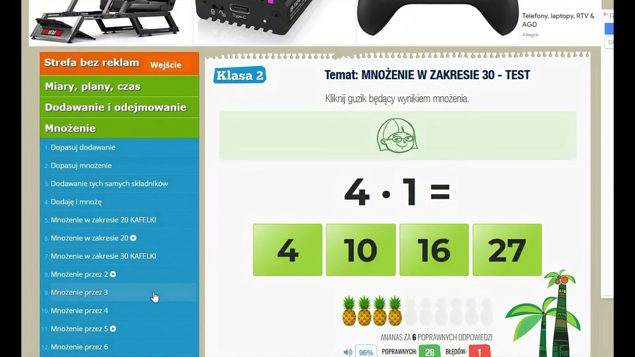 Tabliczka Mnożenia w zakresie do 30, matematyka klasa 2
