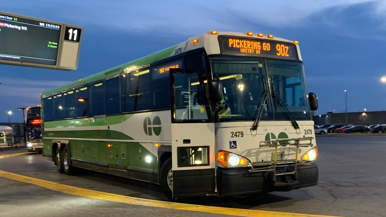 GO Transit Full Westbound Ride Video on 2479 on route 90Z Lakeshore East Bus to Pickering GO Stn