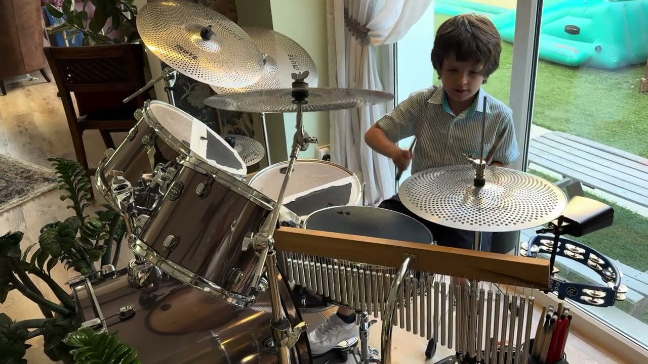 Little Drummer: Playing Spirit of Radio. Tribute to his Canadian Citizenship!