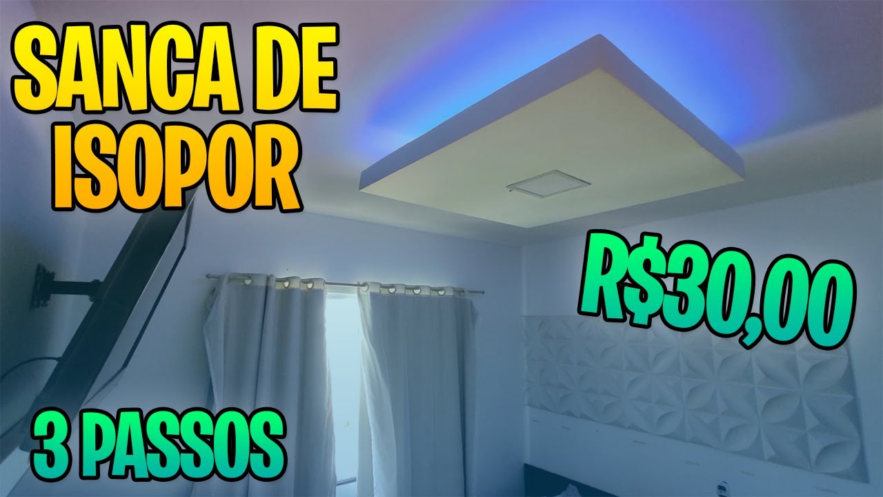 Como fazer sanca de isopor com led fácil gastando 30 reais DIY