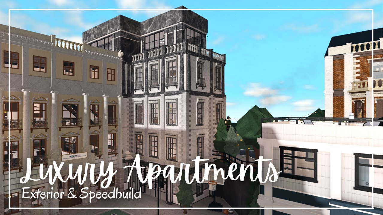 Luxury Apartment Exterior | Part 1 | Tour & Speedbuild | Bloxburg City Build ep. 17