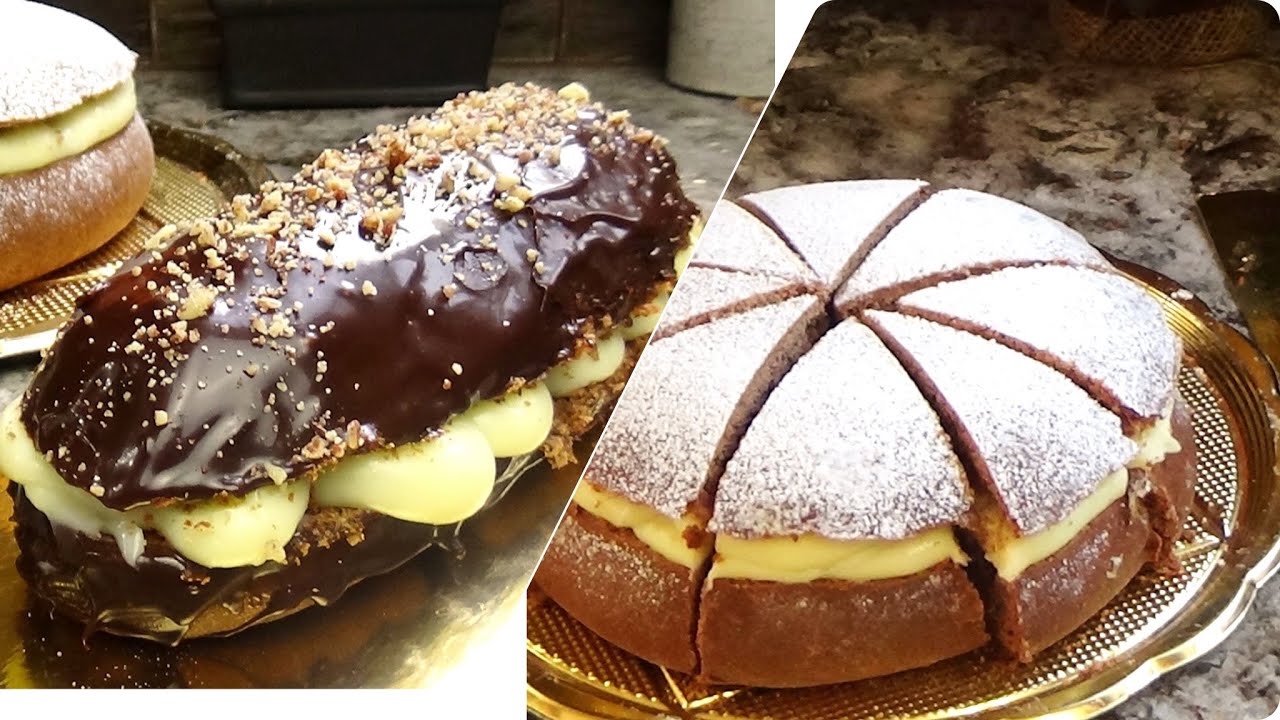 Lamona ou tarte tropézienne//DZ//زوج لامونا محشية بالكريمة/عجينة بالشوكولا و بيضة واحدة